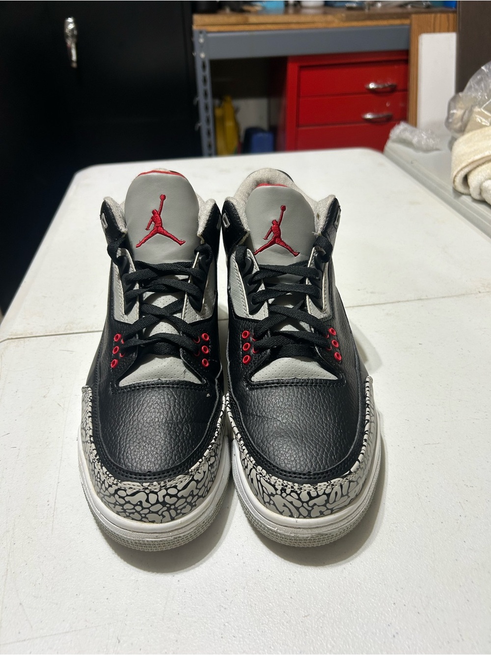Size 12 - Nike Air Jordan 3 Retro Black Cement Sneakers 136064-010